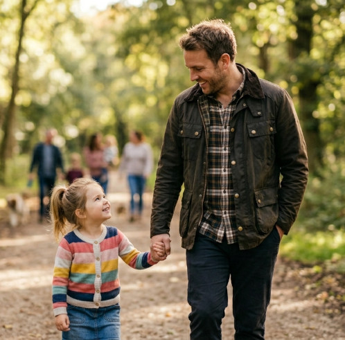 Padre caminando con su hijo